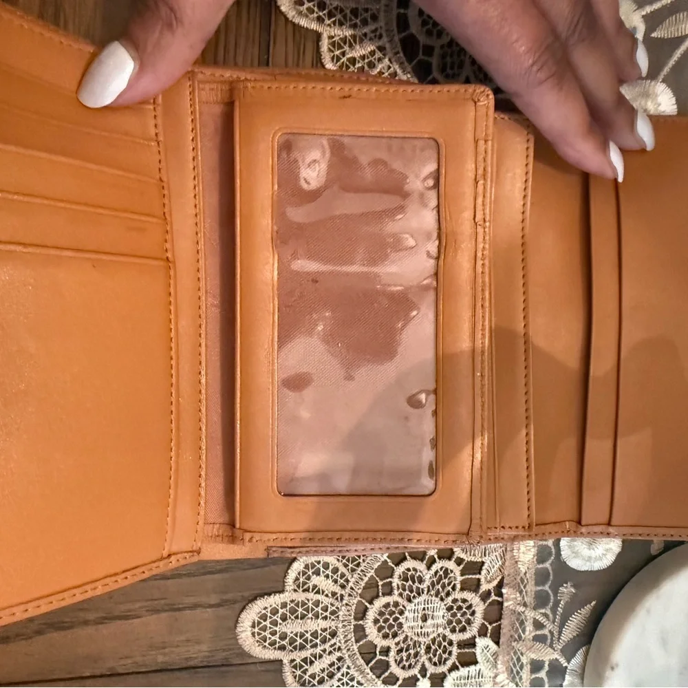 MCM Cognac Leather Wallet with Olive and Black Center Stripe - Picture 8 of 14